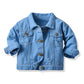 Children’s Multicolor Tie-Dyed Denim Jacket With Lapels And Long Sleeves