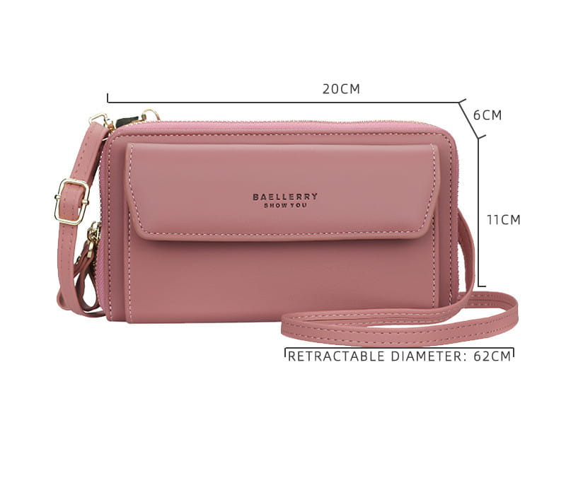 Bolsa cruzada de cuero PU para mujeres con cierre con cremallera y acabado suave