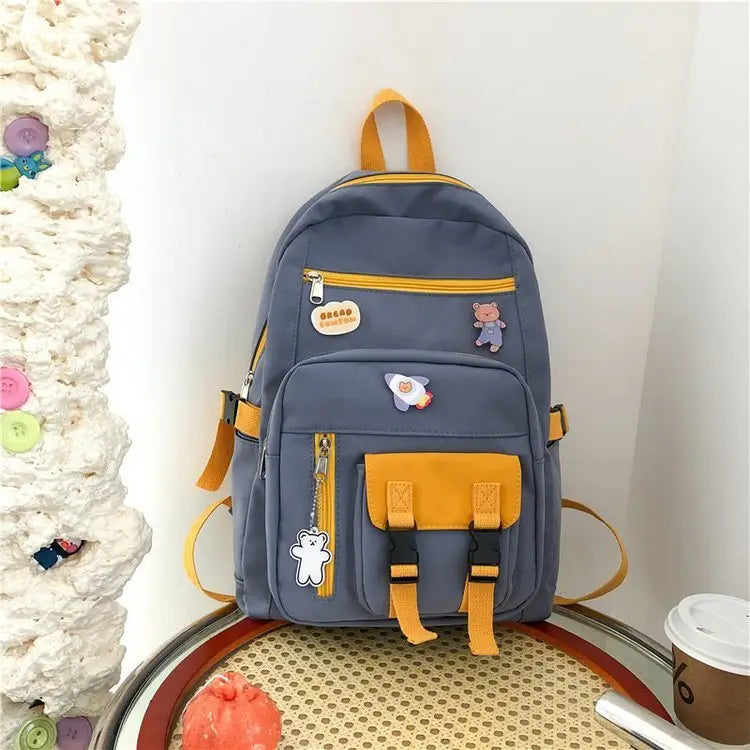 Nylon reppu Bear Pendant -lahja lähettää koululaukku lapsille