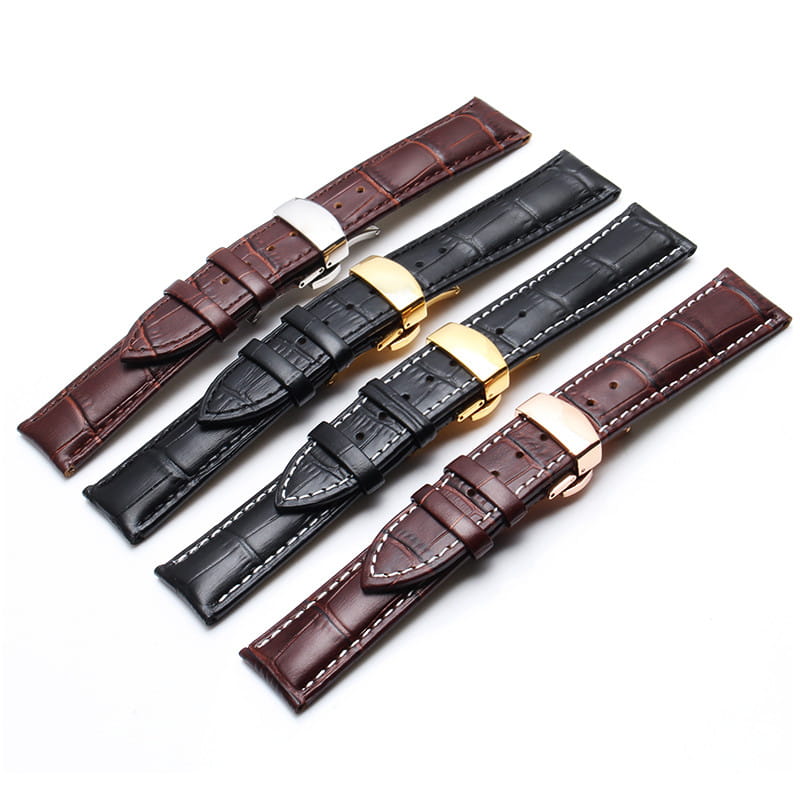 Watch Strap Men’s Genuine Leather Female Butterfly Buckle