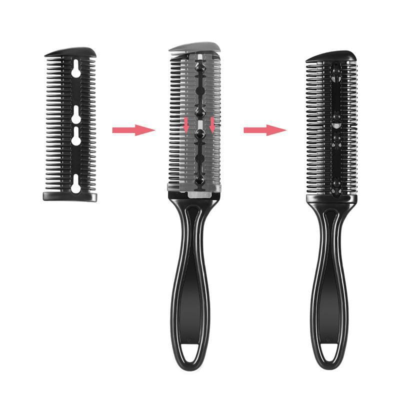 Hair Cutting Comb with Shaving Brush for Bangs Repairer