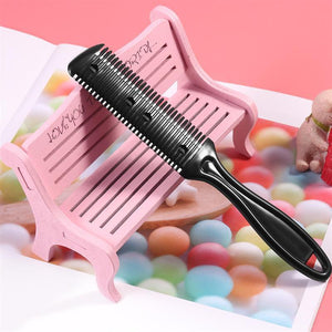 Bulk Black Double-Sided Hair Cutting Brush Bangs Hair Repairer Plastic Comb With Blade