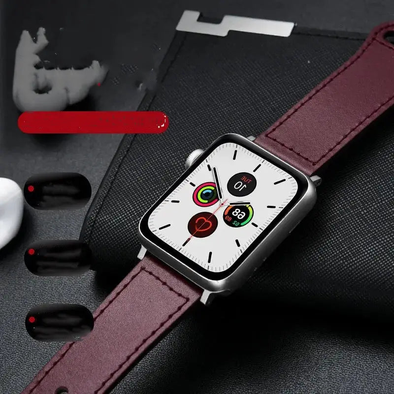 Compatible with Apple Apple Watch123456Se Generation First Layer Leather Iwatch Watch Strap