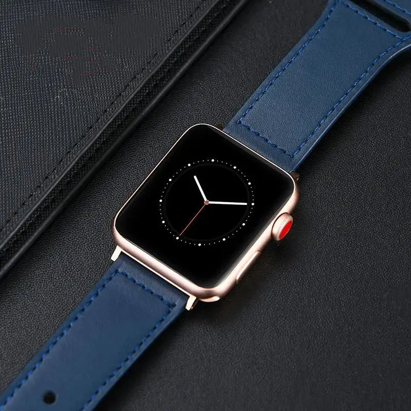 Compatible with Apple Apple Watch123456Se Generation First Layer Leather Iwatch Watch Strap