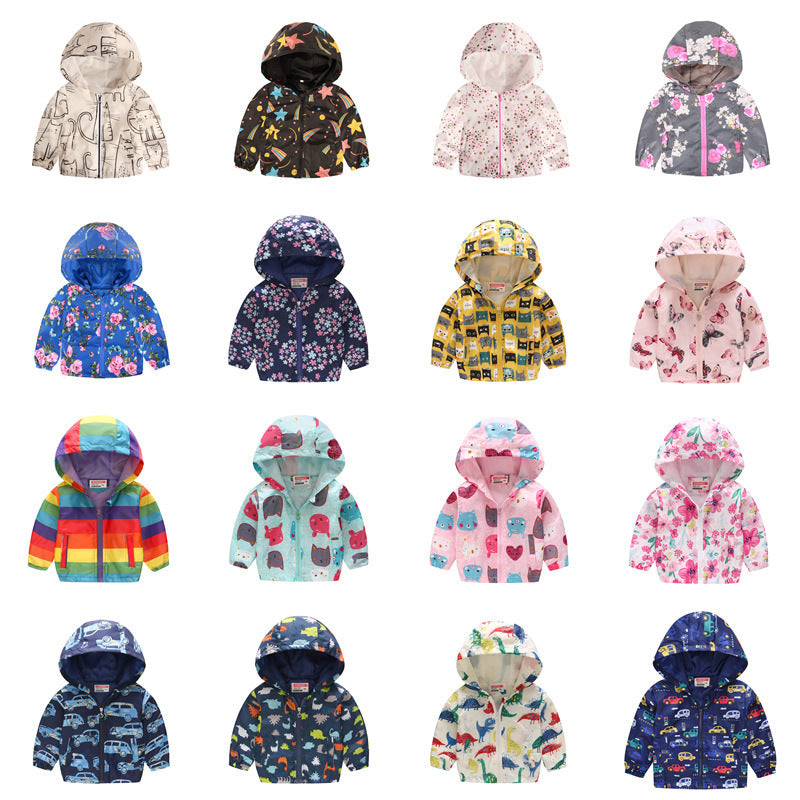 Spring And Autumn Thin Hooded Baby Cute Zipper Sweater Children’s Jacket