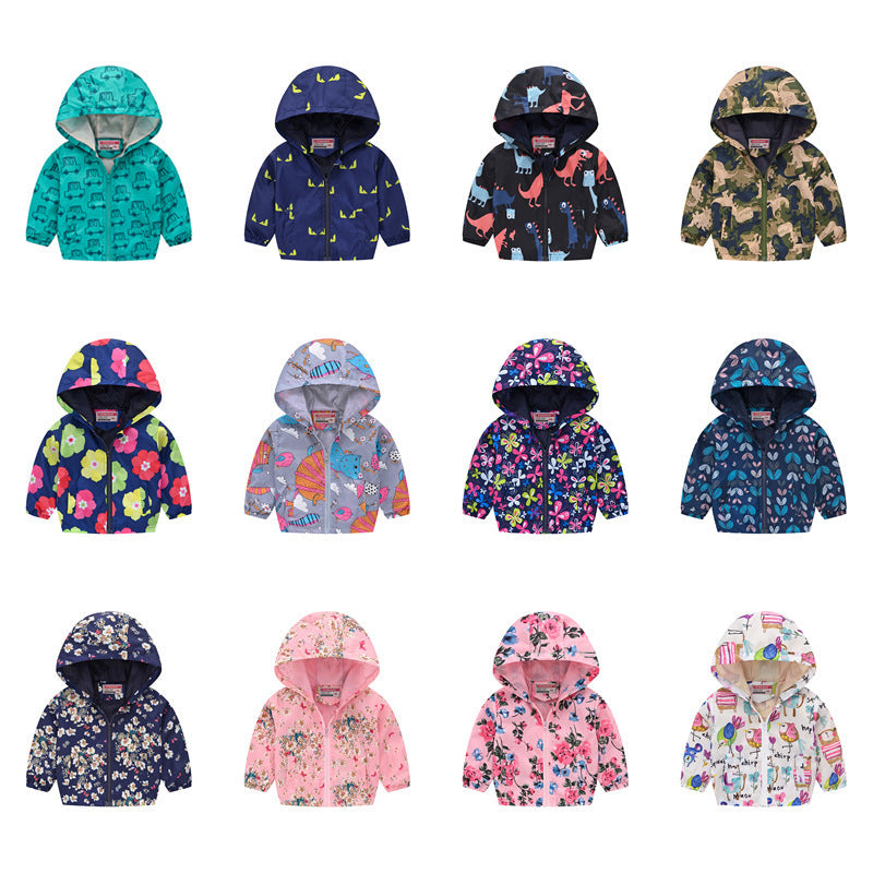 Spring And Autumn Thin Hooded Baby Cute Zipper Sweater Children’s Jacket