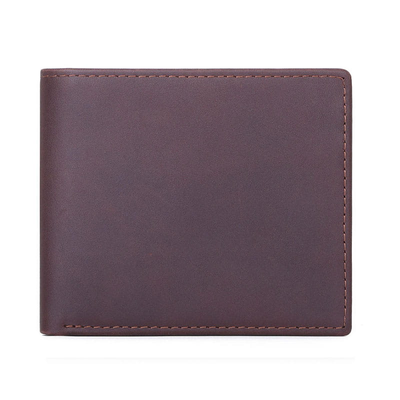 Male Leather Wallet with Hidden Compartments in Layer Cowhide for the United States