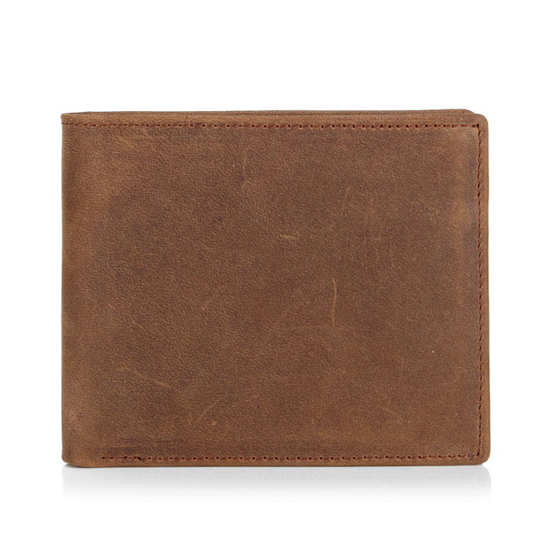 Male Leather Wallet with Hidden Compartments in Layer Cowhide for the United States