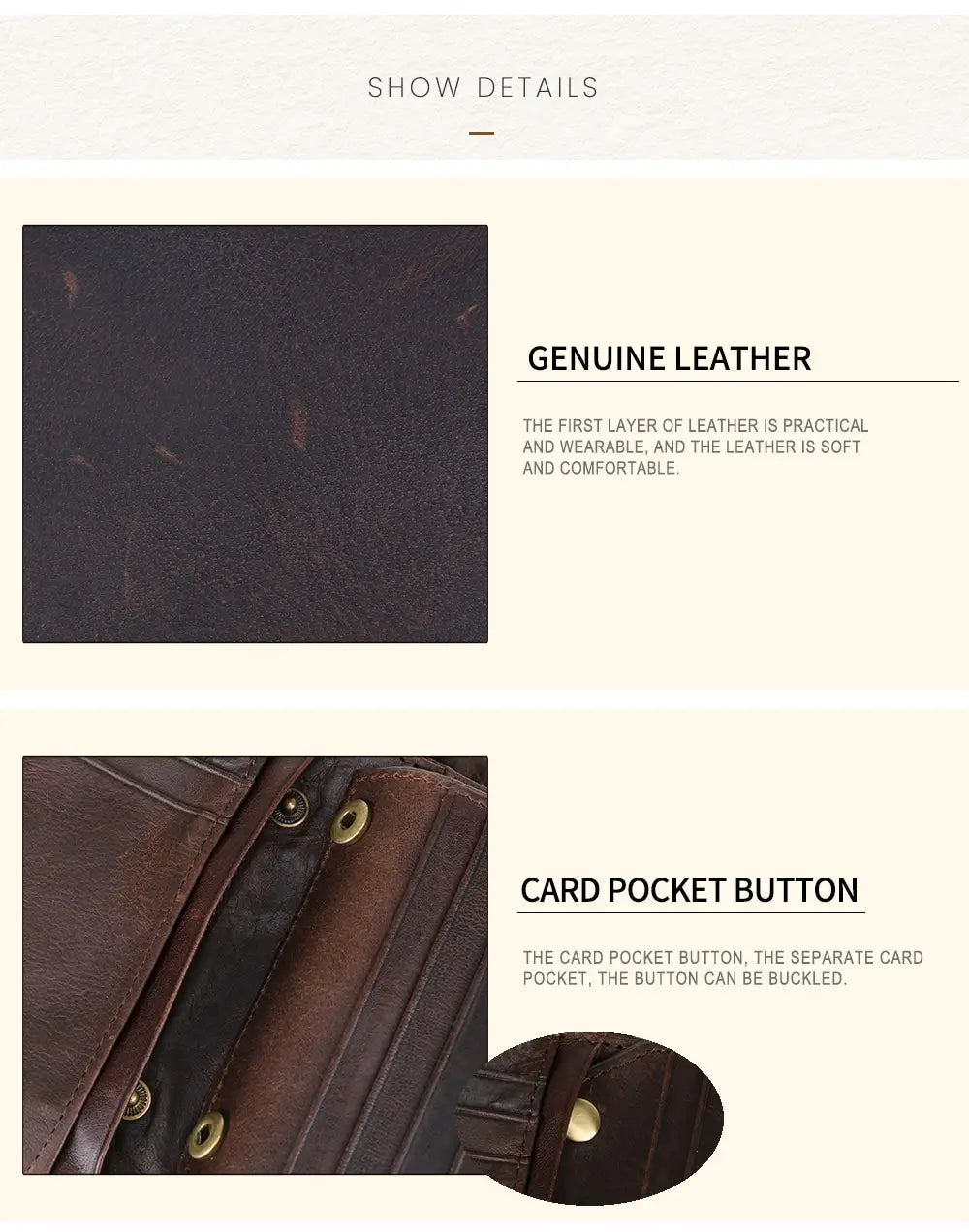 Men’s Leather Wallet with Concealed Pocket and Bill Holder in the United States