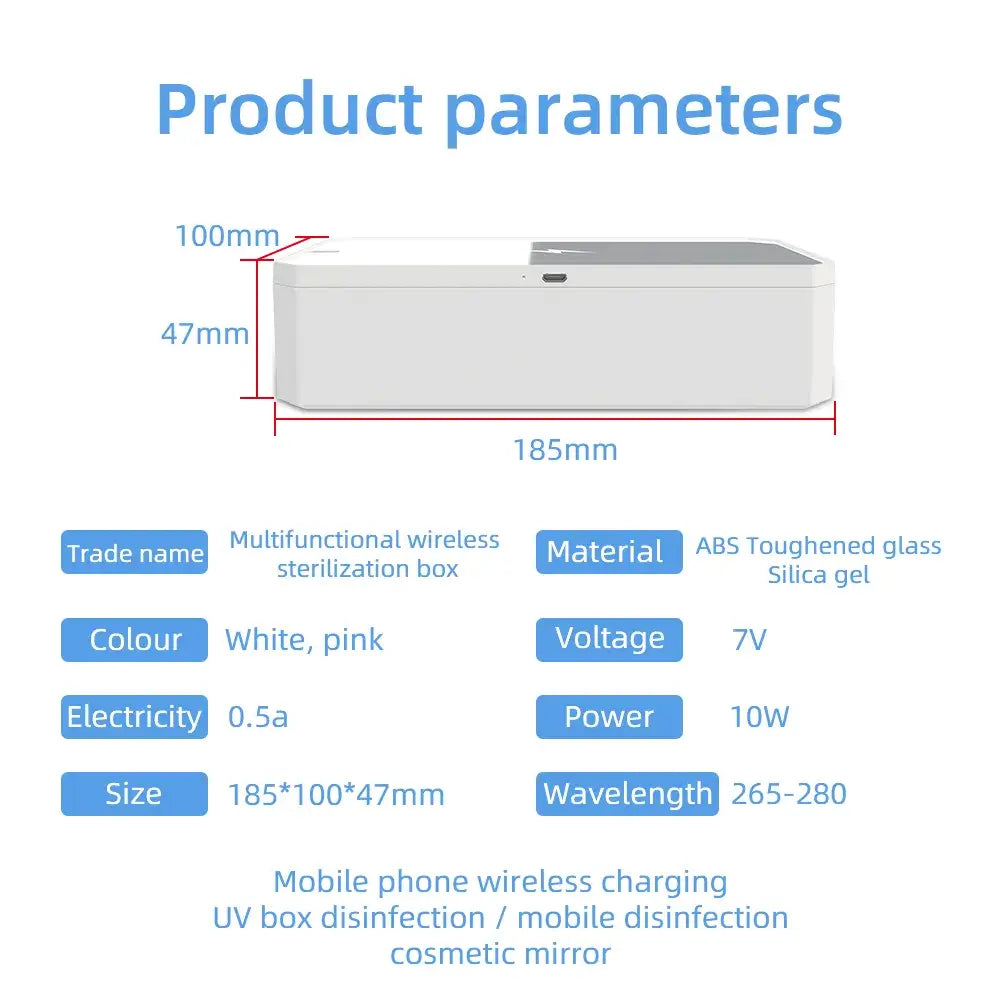 10W mobile phone wireless charging disinfection box