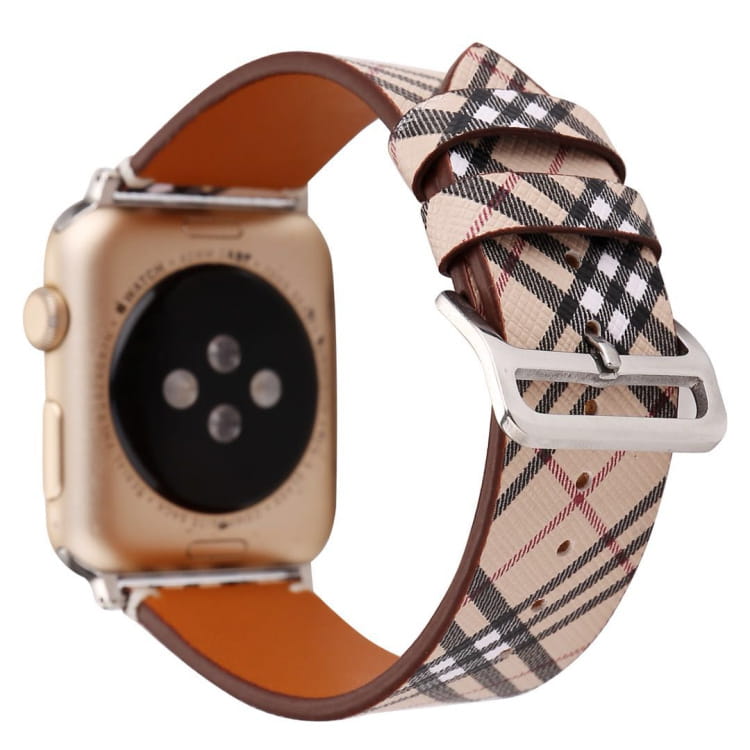 Leather Check Watch Strap