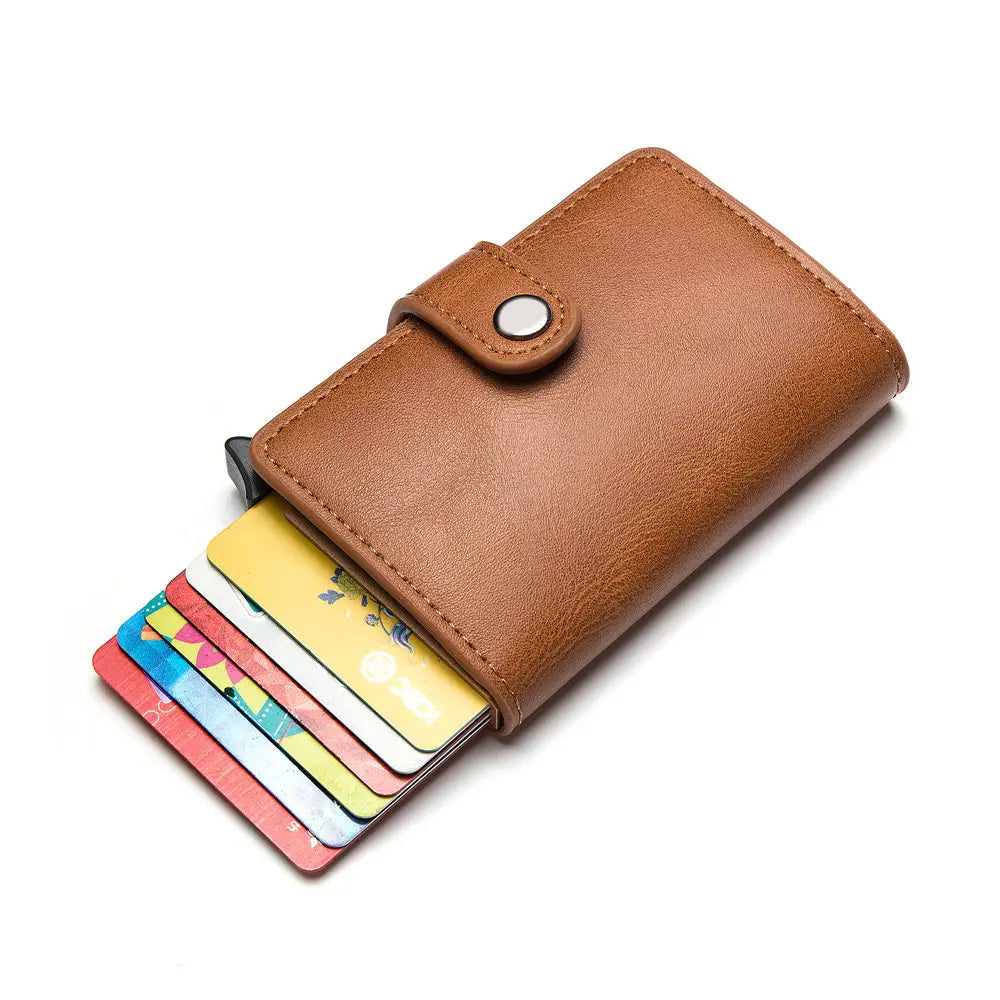 Metal Card Holder with Clip Cover and Belt Opening for Men Women