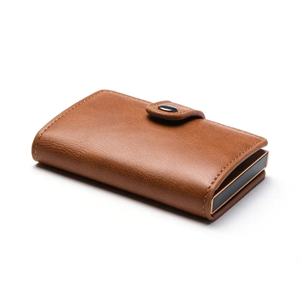 Metal Card Holder with Clip Cover and Belt Opening for Men Women