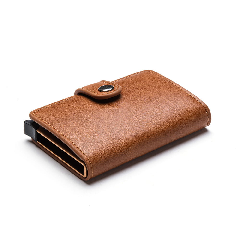 Metal Card Holder with Clip Cover and Belt Opening for Men Women