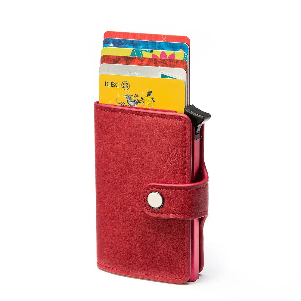Metal Card Holder with Clip Cover and Belt Opening for Men Women