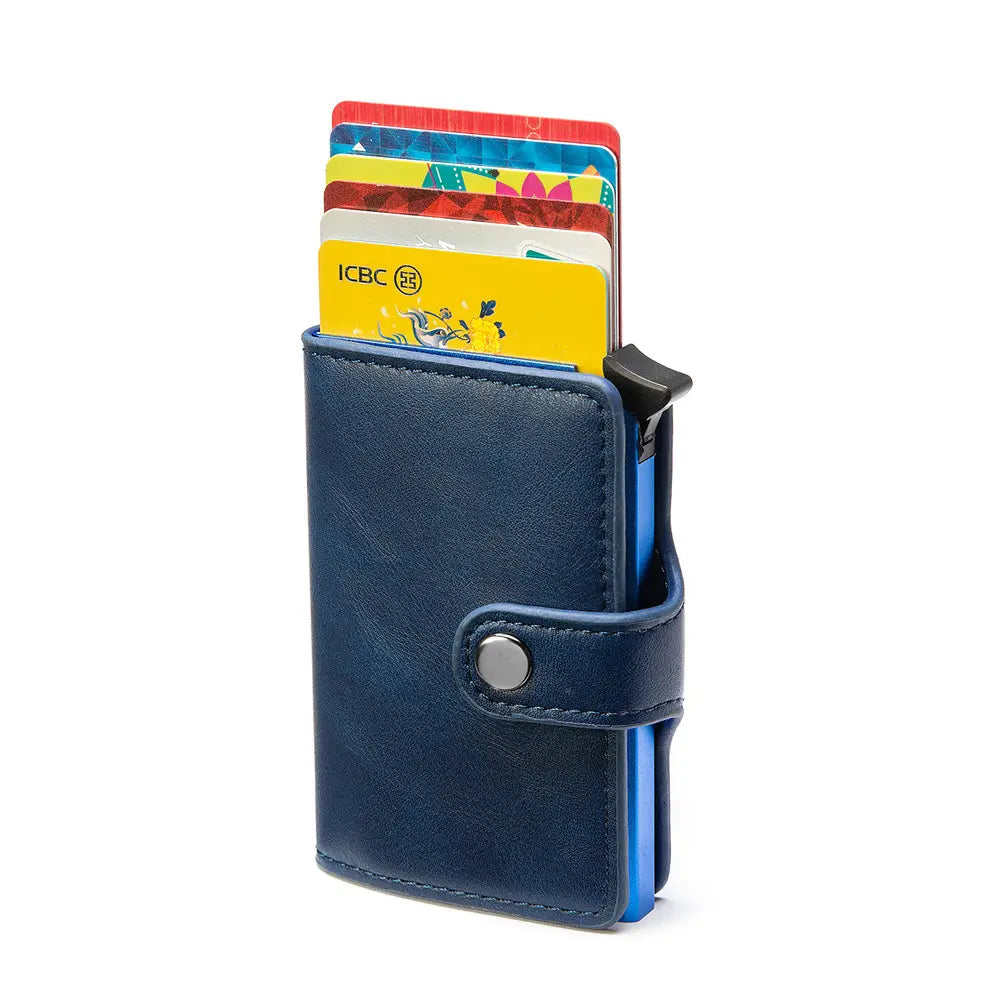 Metal Card Holder with Clip Cover and Belt Opening for Men Women