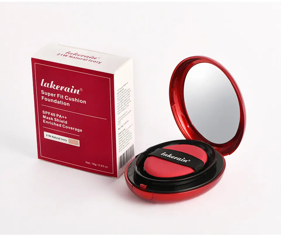 Lakerain Air Cushion Red Shell Foundation Light Natural Concealer Cold