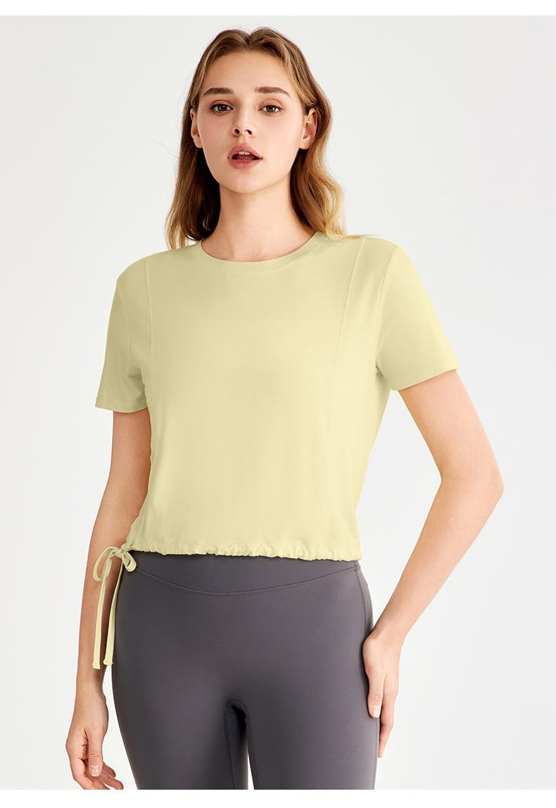 Tricou de antrenament roz roz și negru și negru pentru fitness yoga