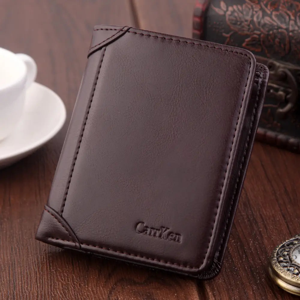 PU Leather Wallet with Multiple Slots for United States and CHF Currency
