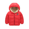 Children's hooded and down padded jacket - Red