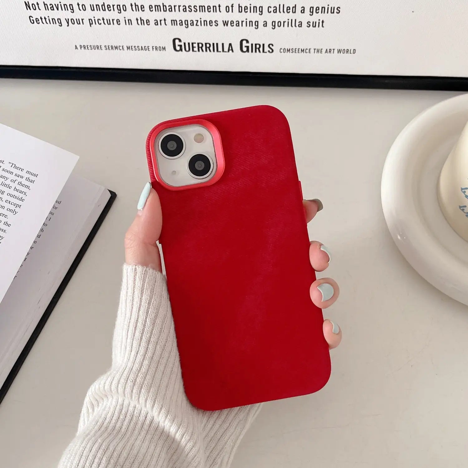 Fiber Pattern Magnetic Suction Phone Case Compatible with iPhone Models