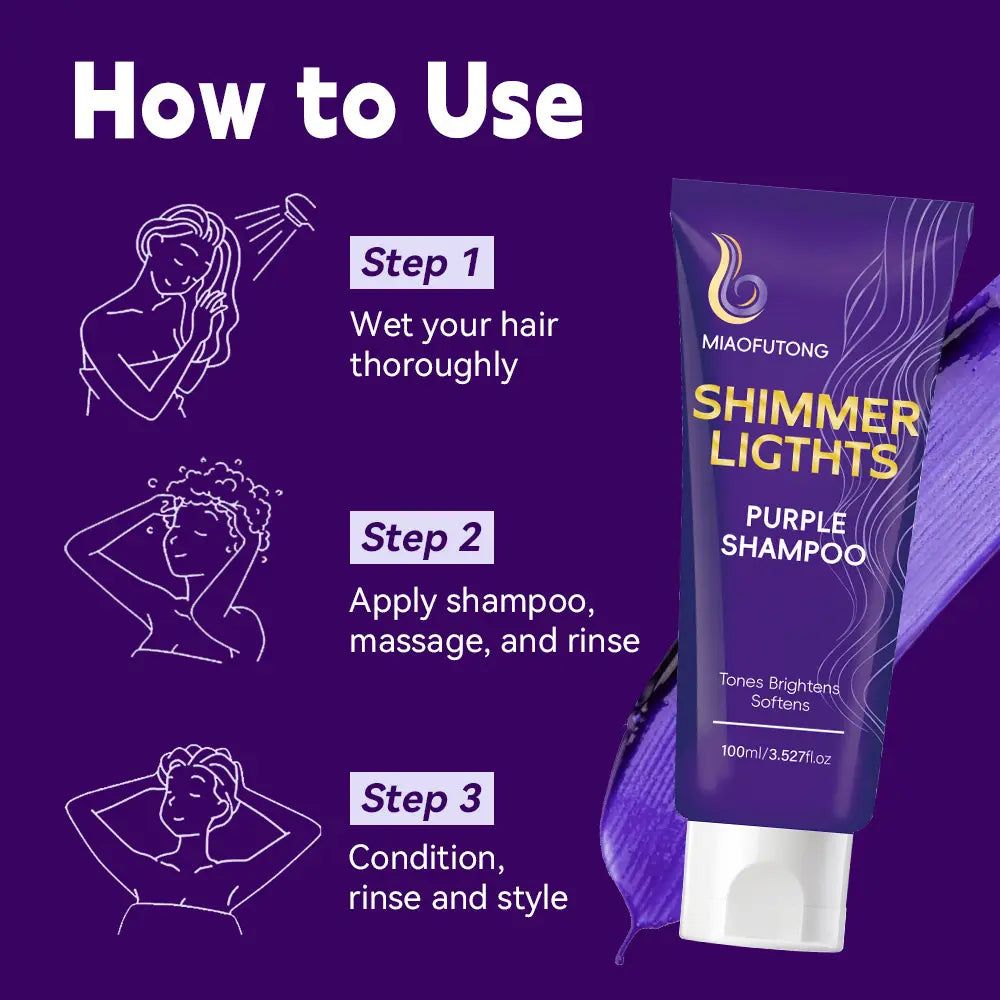 Purple Hair Dyeing Shampoo for Lock Color and Deep Cleansing