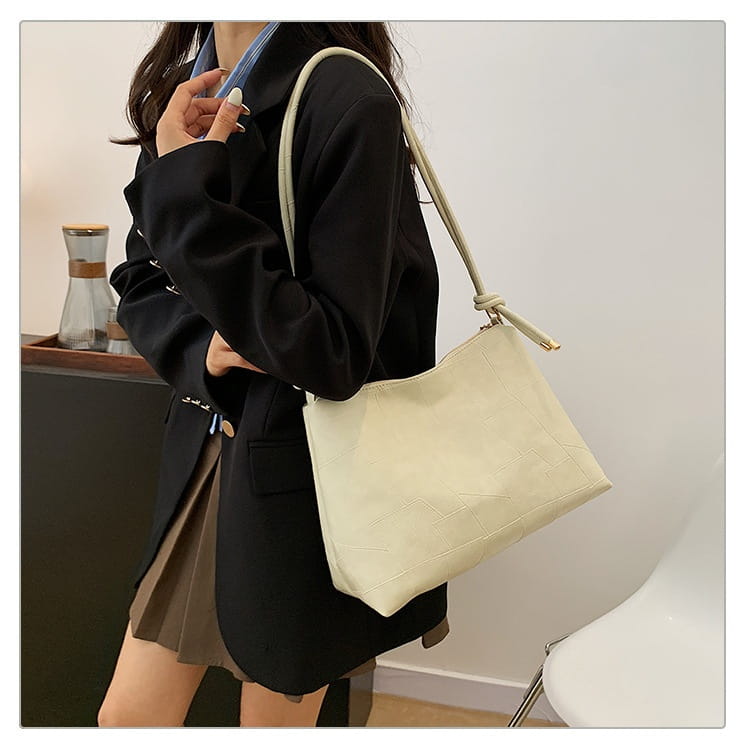 Borsa per valigia in pelle PU con una borsetta per spalla da viaggio tascabile con cerniera