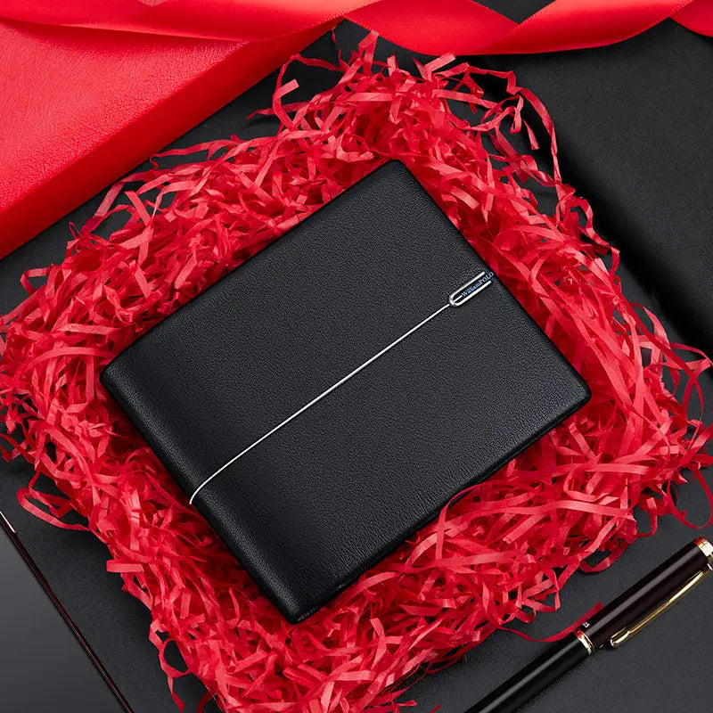 Black Leather Wallet for Men Heartfelt Gift Suitable United States and CHF
