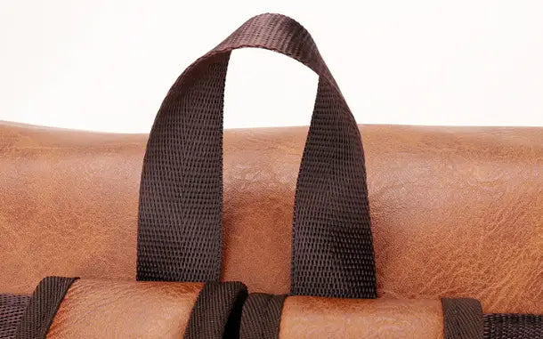 Backpack Backpack Glúine Leathar 14 orlach PU d'fhir agus do mhná ar scoil oibre taistil