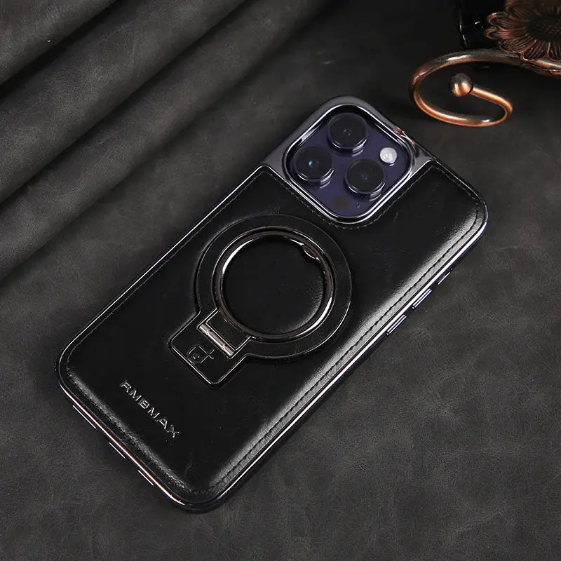 Magnetic Bracket Phone Case Business Drop-resistant Leather Case