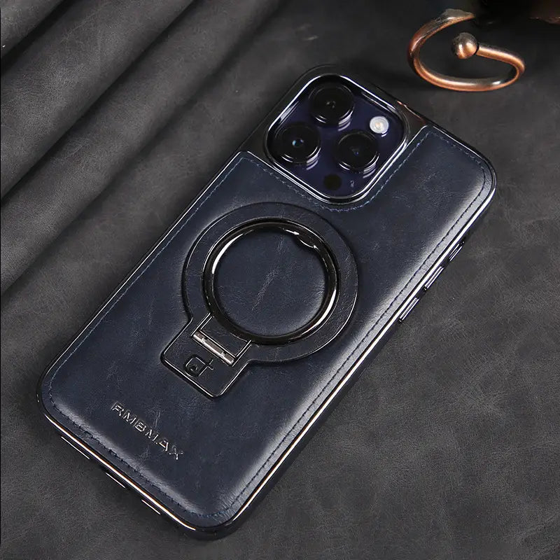 Magnetic Bracket Phone Case Business Drop-resistant Leather Case