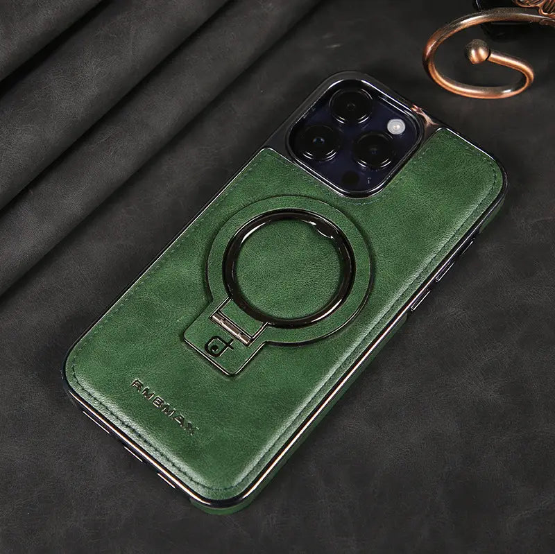 Magnetic Bracket Phone Case Business Drop-resistant Leather Case