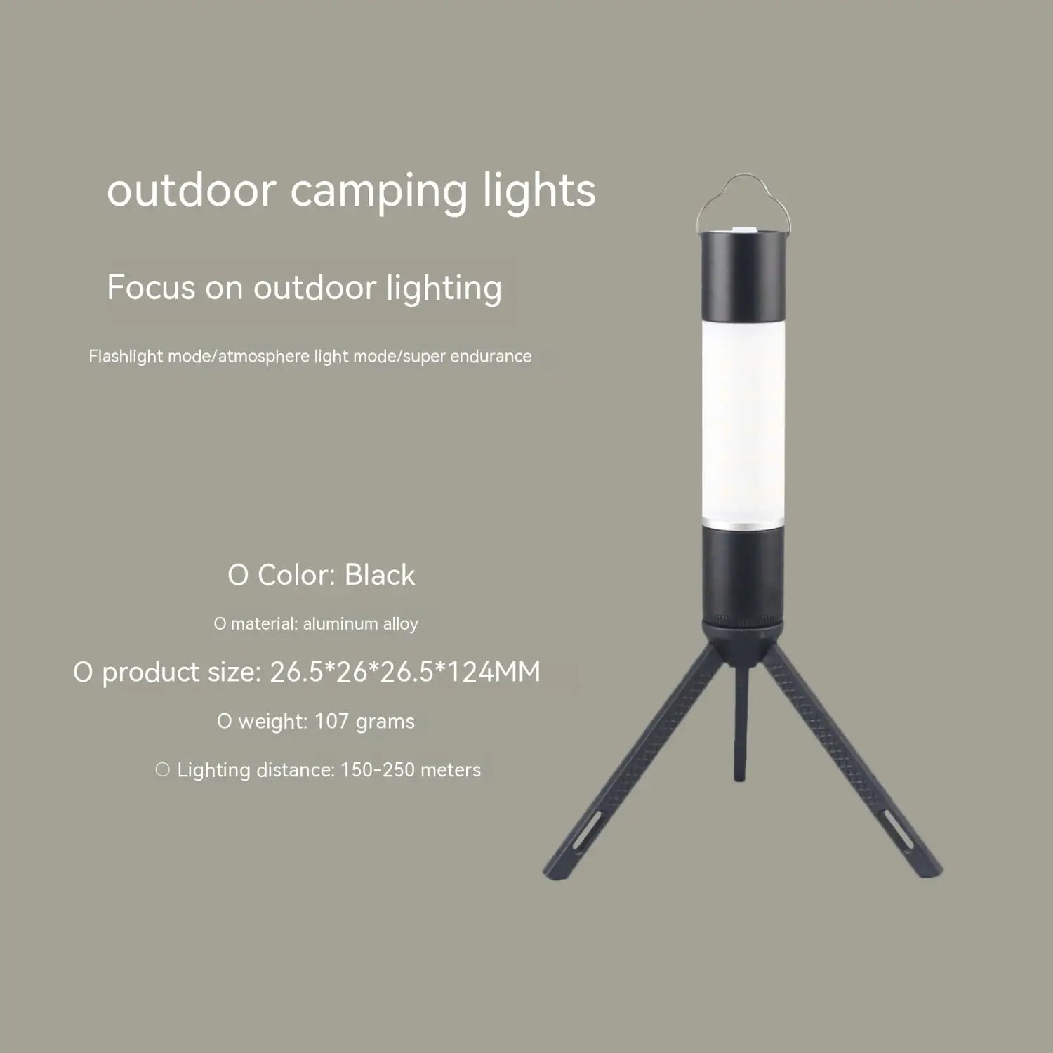 Outdoor Camping Light T15 Aluminium Lantern with Black Aluminum Alloy Body