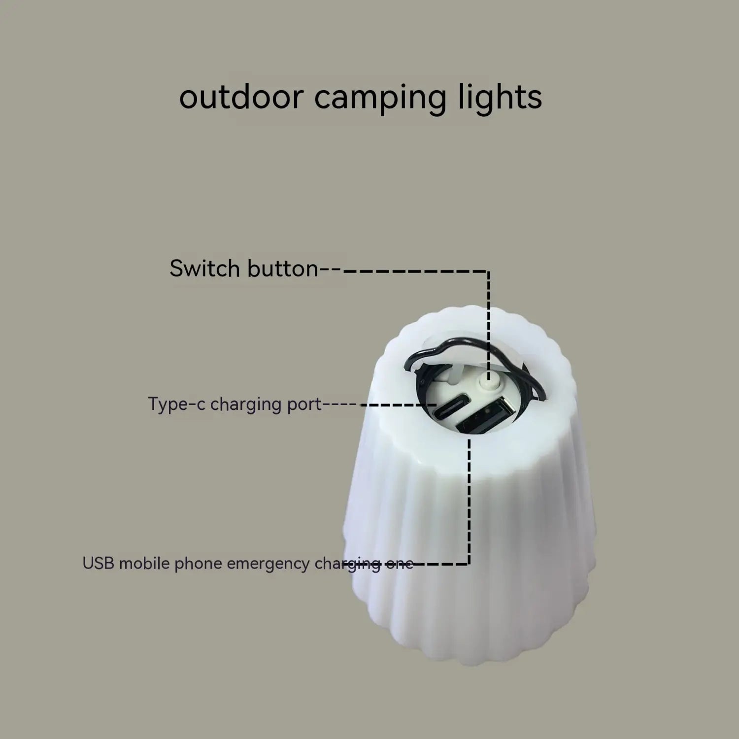 Outdoor Camping Light T15 Aluminium Lantern with Black Aluminum Alloy Body