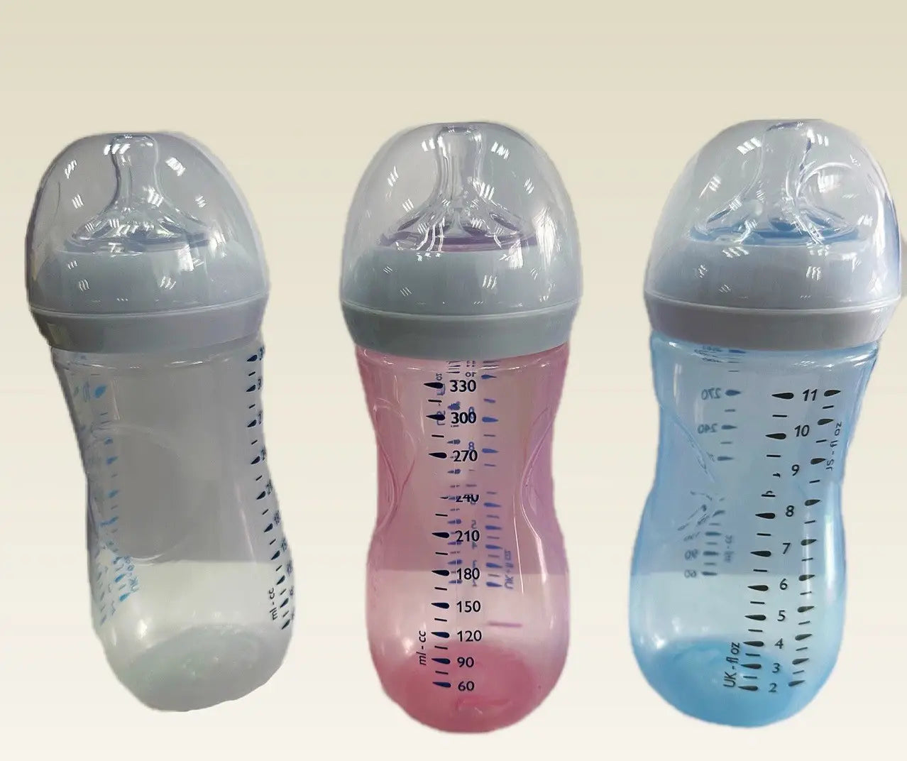 Transparent Milk Bottle in Pink Purple Light Blue for United States Customers
