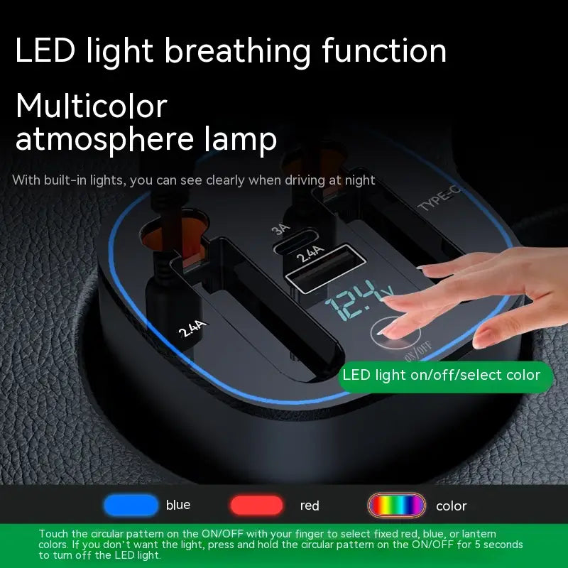 Universal Car Charging Cable for United States Vehicles with Retractable Design