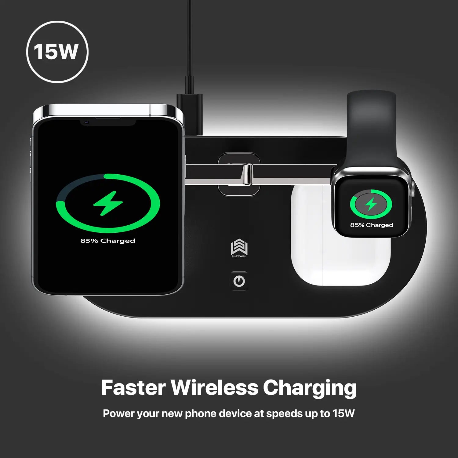 Wireless Fast Charger for United States Compatible Devices with Quick Charge Compatibility