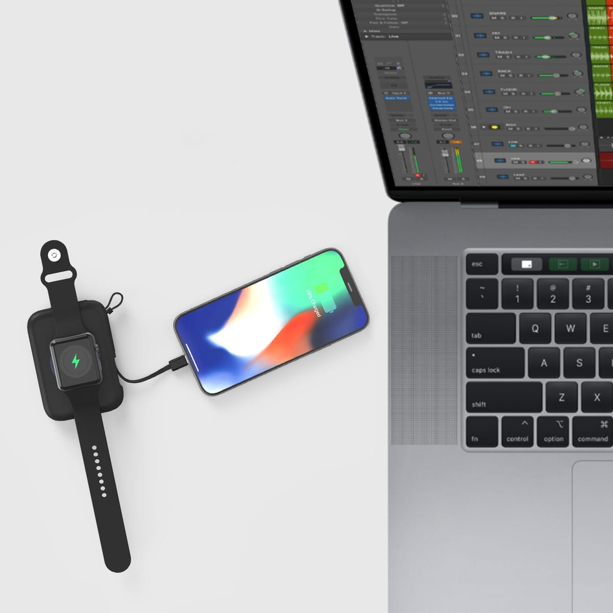 5000mah Portable Three-in-one Power Bank With Cable