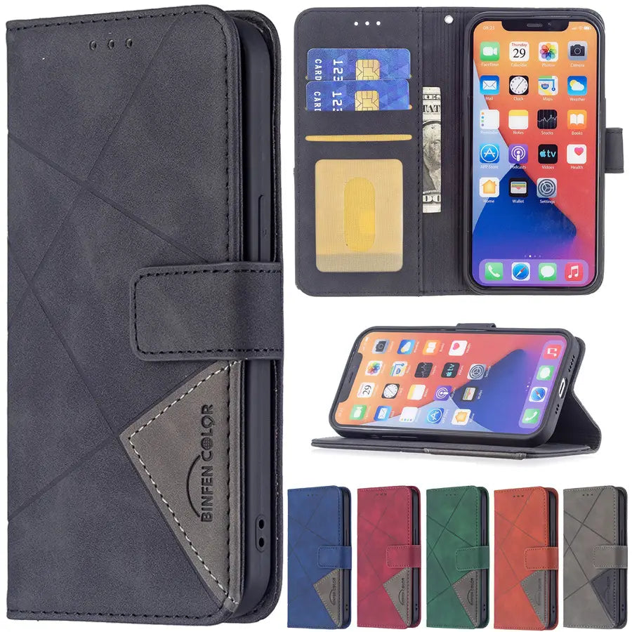 Veil Prismatic Phone Leather Case Wallet Flip Case