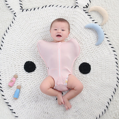 Bamboo Fiber Baby Anti-startle Sleeping Bag Newborn Leg Leakage Jumpsuit Surrender Style Baby Swaddling - Bamboo Fiber