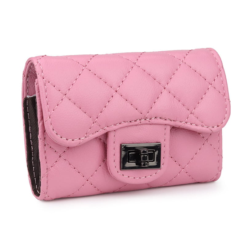 Genuine Leather Card Holder with Coin Pocket in Red Green Black Pink Apricot for the United States