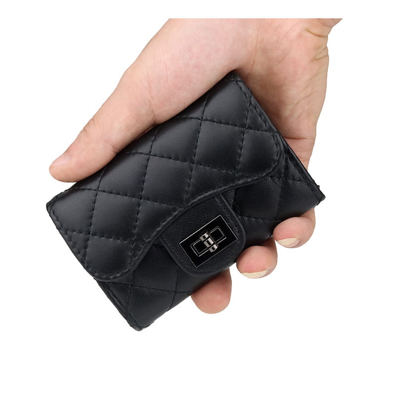 Genuine Leather Card Holder with Coin Pocket in Red Green Black Pink Apricot for the United States