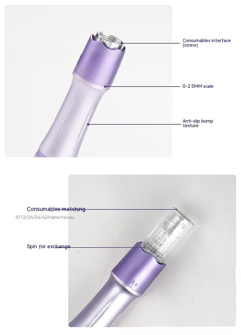 Electric Beauty Instrument Face Microneedle Pen Household Water Light Inductive Therapeutical Instrument