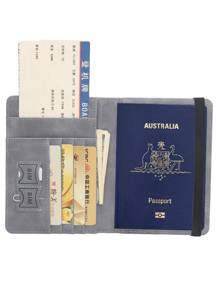 Anti-magnetic Australia Passport Case Multiple Card Slots Rubber Band Strap Passport Jacket - Stay Magnetic Free