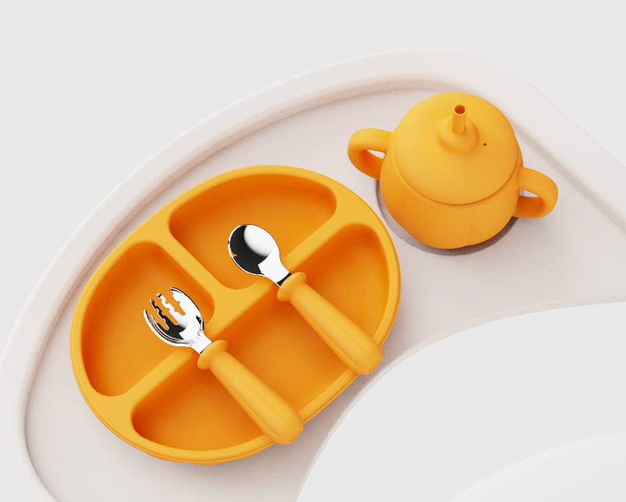 Pumpkin Silicone No-Spill Water Cup for Children with Handle in the United States