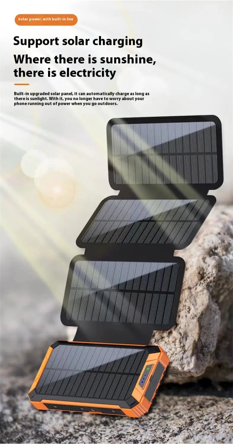 Banc Cumhachta Gréine 20000Mah Charger Iniompartha Pacáiste Battery USB Muirearú Fast