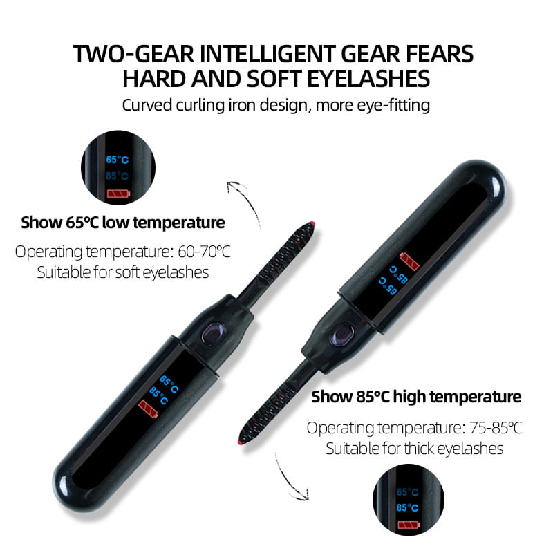 Portable Electric Heating Eyelash Curler with USB Rechargeable Battery