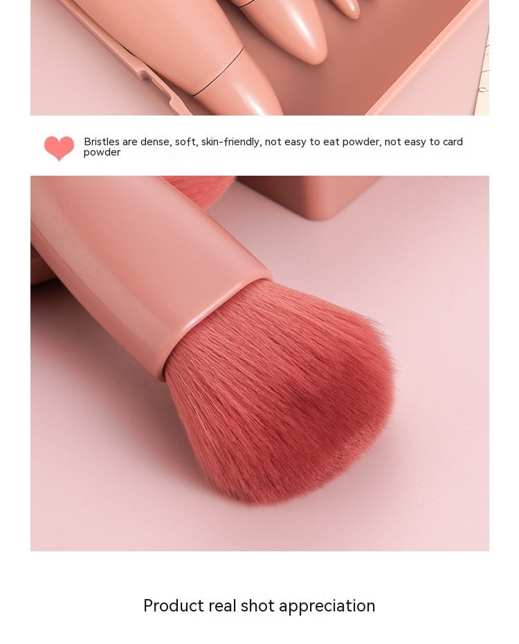 Mini Multifunctional Makeup Brush Set with Artificial Fiber Handles