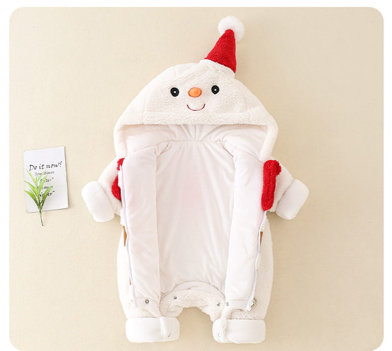 Baby Men And Women Fleece-lined Warm Jumpsuit