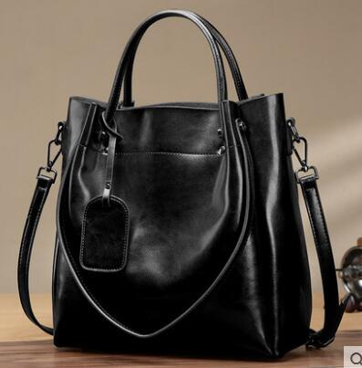 Fashion Simple Portable Cattle Leather Bag with Genuine Oil Wax Finish